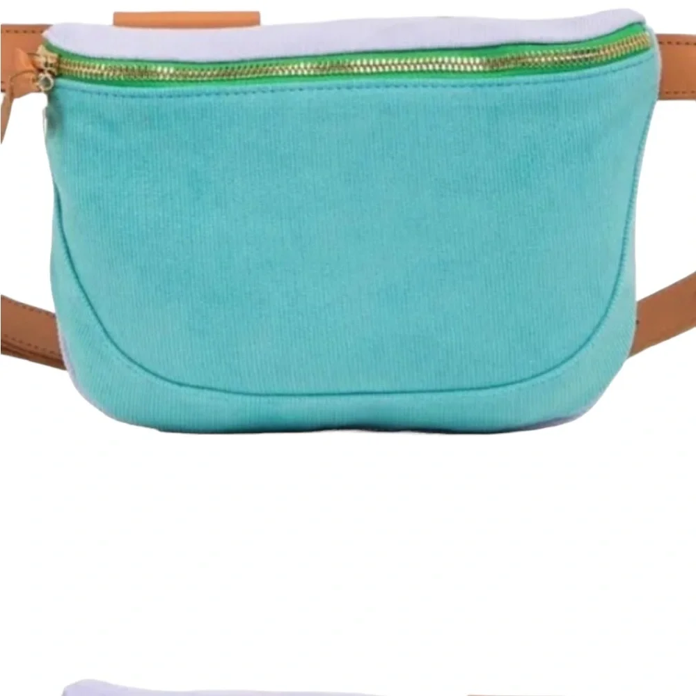 Clare V Mint & Lavender Corduroy Belt Bag